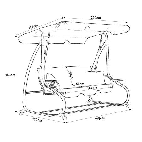 Huśtawka ogrodowa WZMACNIANA RELAX COMFORT zielona