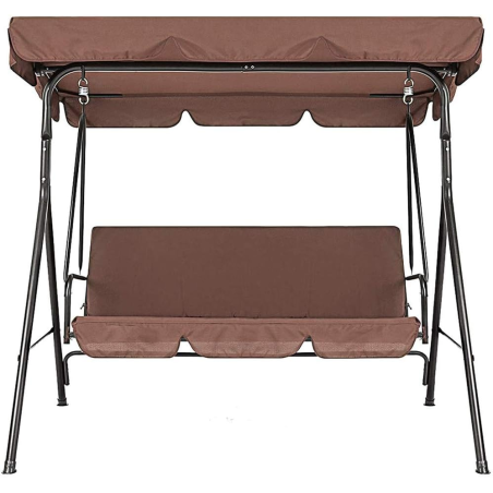 Huśtawka ogrodowa 3 osobowa brązowa