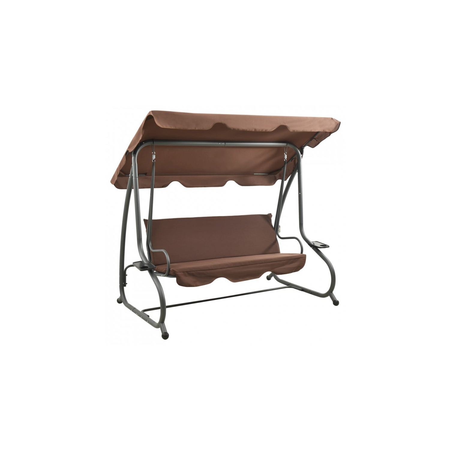Huśtawka ogrodowa WZMACNIANA RELAX COMFORT BRĄZOWA