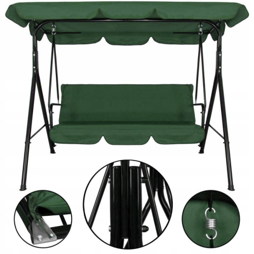 Huśtawka ogrodowa 3 osobowa zielona