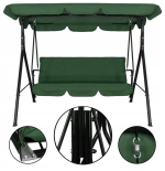 Huśtawka ogrodowa 3 osobowa zielona