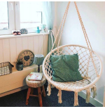 Krzesło Brazylijskie Huśtawka Fotel Hamak Wiszący z Poduchą RIO SZARE