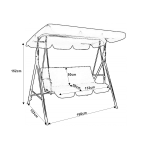 Huśtawka ogrodowa 3 osobowa brązowa