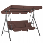 Huśtawka ogrodowa 3 osobowa brązowa