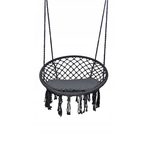 Krzesło Brazylijskie Huśtawka Fotel Hamak Wiszący z Poduchą RIO SZARE