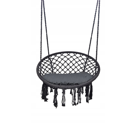 Krzesło Brazylijskie Huśtawka Fotel Hamak Wiszący z Poduchą RIO SZARE