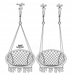 Krzesło Brazylijskie Huśtawka Fotel Hamak Wiszący z Poduchą RIO CZARNE