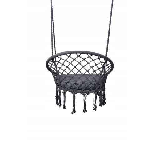 Krzesło Brazylijskie Huśtawka Fotel Hamak Wiszący z Poduchą RIO SZARE