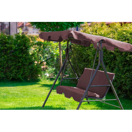 Huśtawka ogrodowa 3 osobowa brązowa