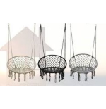 Krzesło Brazylijskie Huśtawka Fotel Hamak Wiszący z Poduchą RIO CZARNE