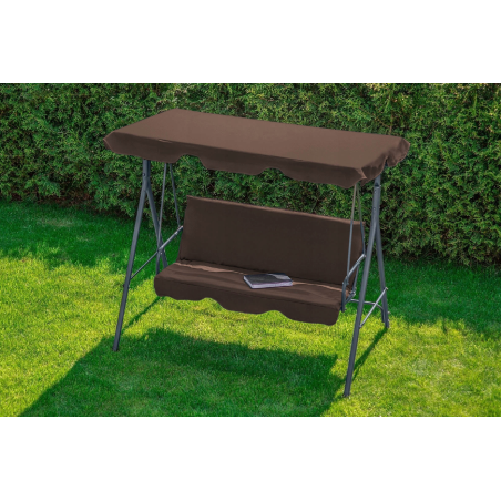 Huśtawka ogrodowa 3 osobowa brązowa
