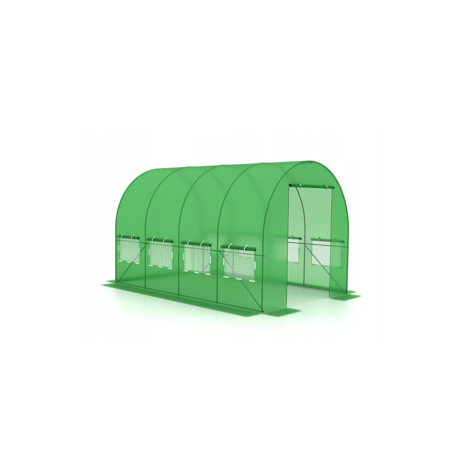 Tunel ogrodowy foliowy 10 m² 450 x 200 cm zielony szklarnia
