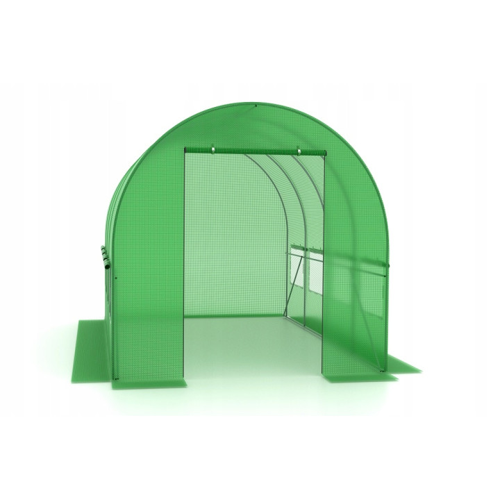 Tunel ogrodowy foliowy 10 m² 450 x 200 cm zielony szklarnia