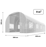Tunel foliowy 9 m² 450 x 200 cm biały
