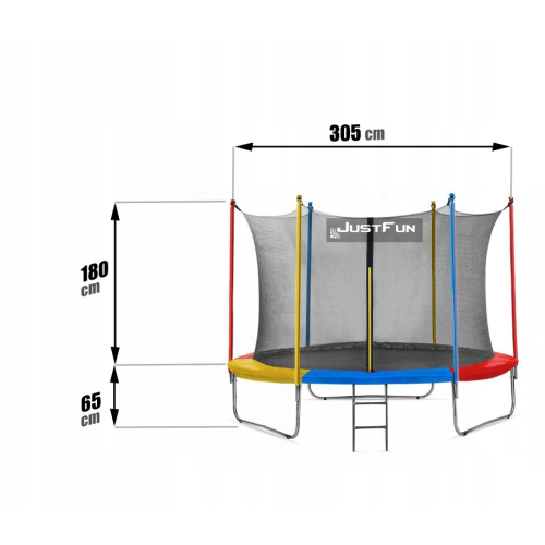 TRAMPOLINA OGRODOWA JUST FUN 10FT-305CM MULTI