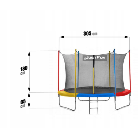 TRAMPOLINA OGRODOWA JUST FUN 10FT-305CM MULTI