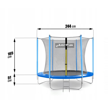 TRAMPOLINA OGRODOWA JUST FUN 8FT-244CM BLUE