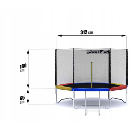 TRAMPOLINA OGRODOWA JUST FUN 10FT-312CM MULTI