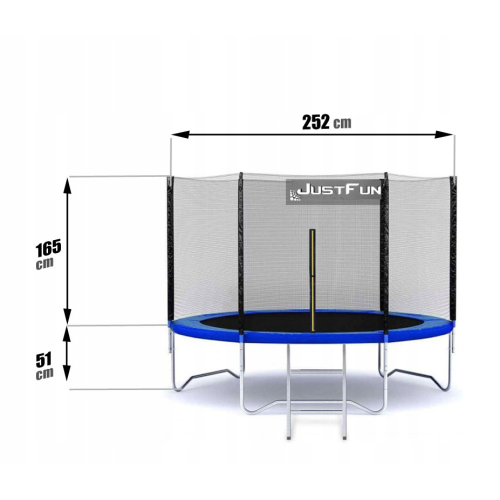 TRAMPOLINA OGRODOWA JUST FUN 8FT-252CM BLUE