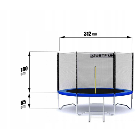 TRAMPOLINA OGRODOWA JUST FUN 10FT-312CM BLUE