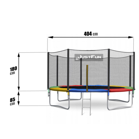 TRAMPOLINA OGRODOWA Z SIATKĄ 13FT/404CM