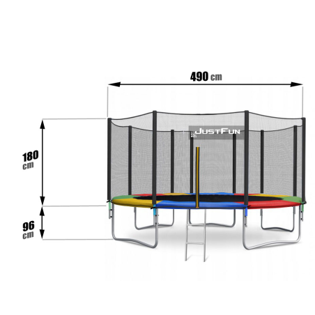 Trampolina ogrodowa Just Fun 16ft - 490cm - MULTI