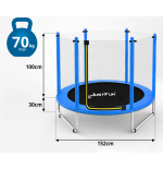 TRAMPOLINA REKREACYJNA DLA DZIECI 152 CM  JUST FUN BLUE