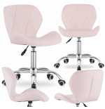 Krzesło obrotowe RIVELLO VELVET LIGHT PINK