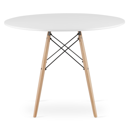 Stół okrągły JUST HOME skandynawski INFININTY 100 x 100 x 72cm biały