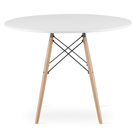 Stół okrągły JUST HOME skandynawski INFININTY 100 x 100 x 72cm biały