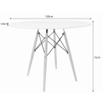 Stół okrągły JUST HOME skandynawski INFININTY 100 x 100 x 72cm biały
