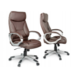 FOTEL BIUROWY SKÓRZANY ROMA BROWN