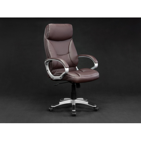 FOTEL BIUROWY SKÓRZANY ROMA BROWN