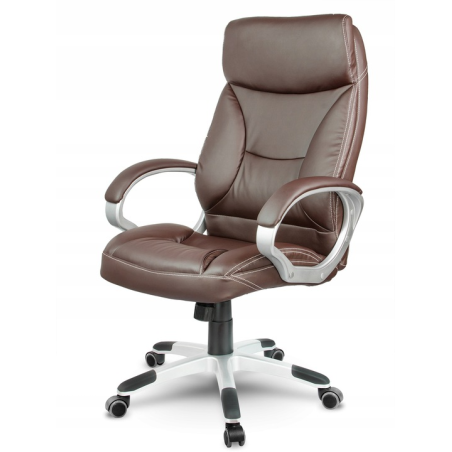 FOTEL BIUROWY SKÓRZANY ROMA BROWN