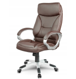 FOTEL BIUROWY SKÓRZANY ROMA BROWN