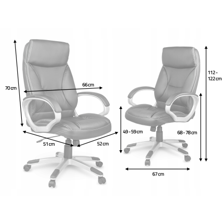 FOTEL BIUROWY SKÓRZANY ROMA BROWN