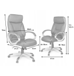 FOTEL BIUROWY SKÓRZANY ROMA BROWN