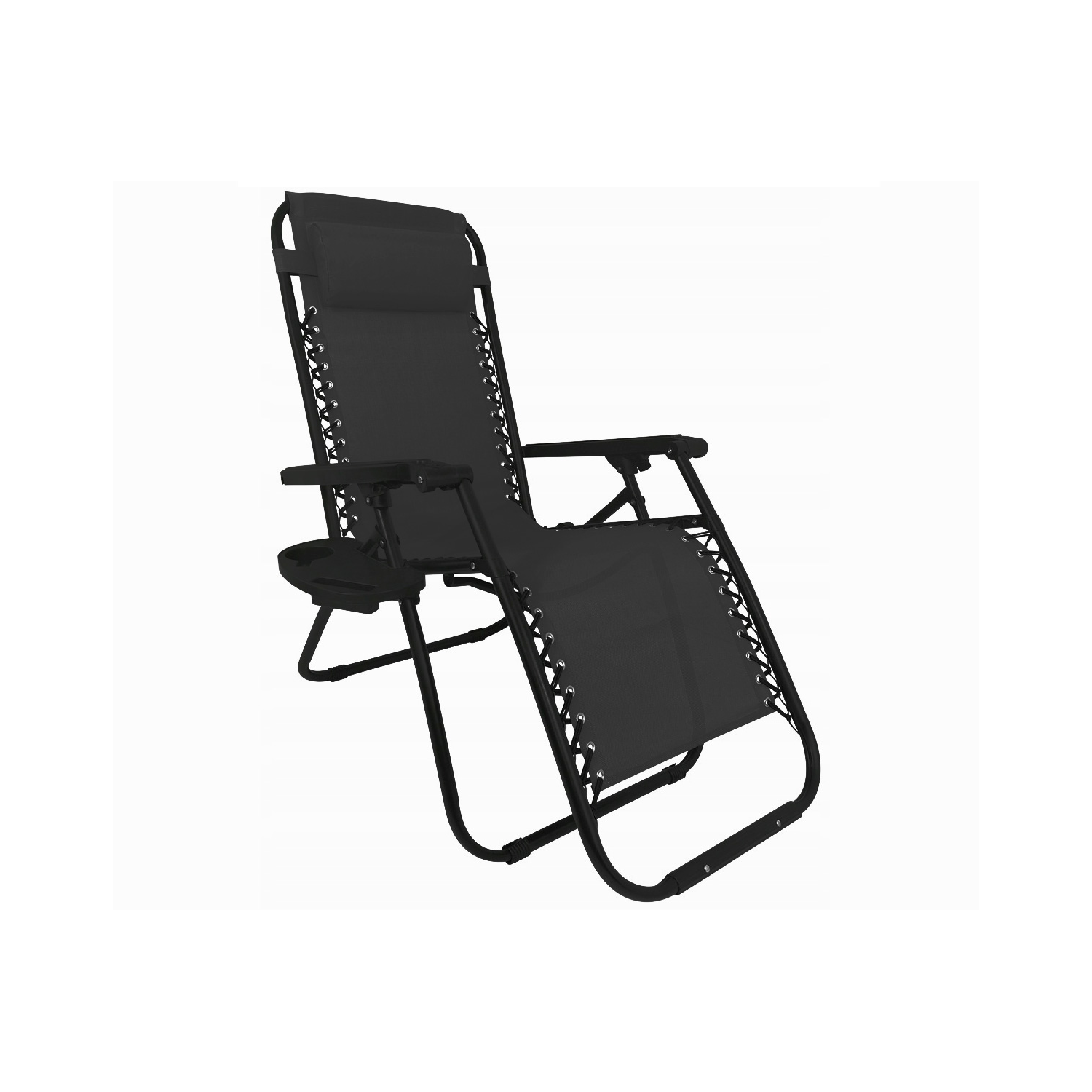 Leżak WZMACNIANY ZERO GRAVITY metal czarny