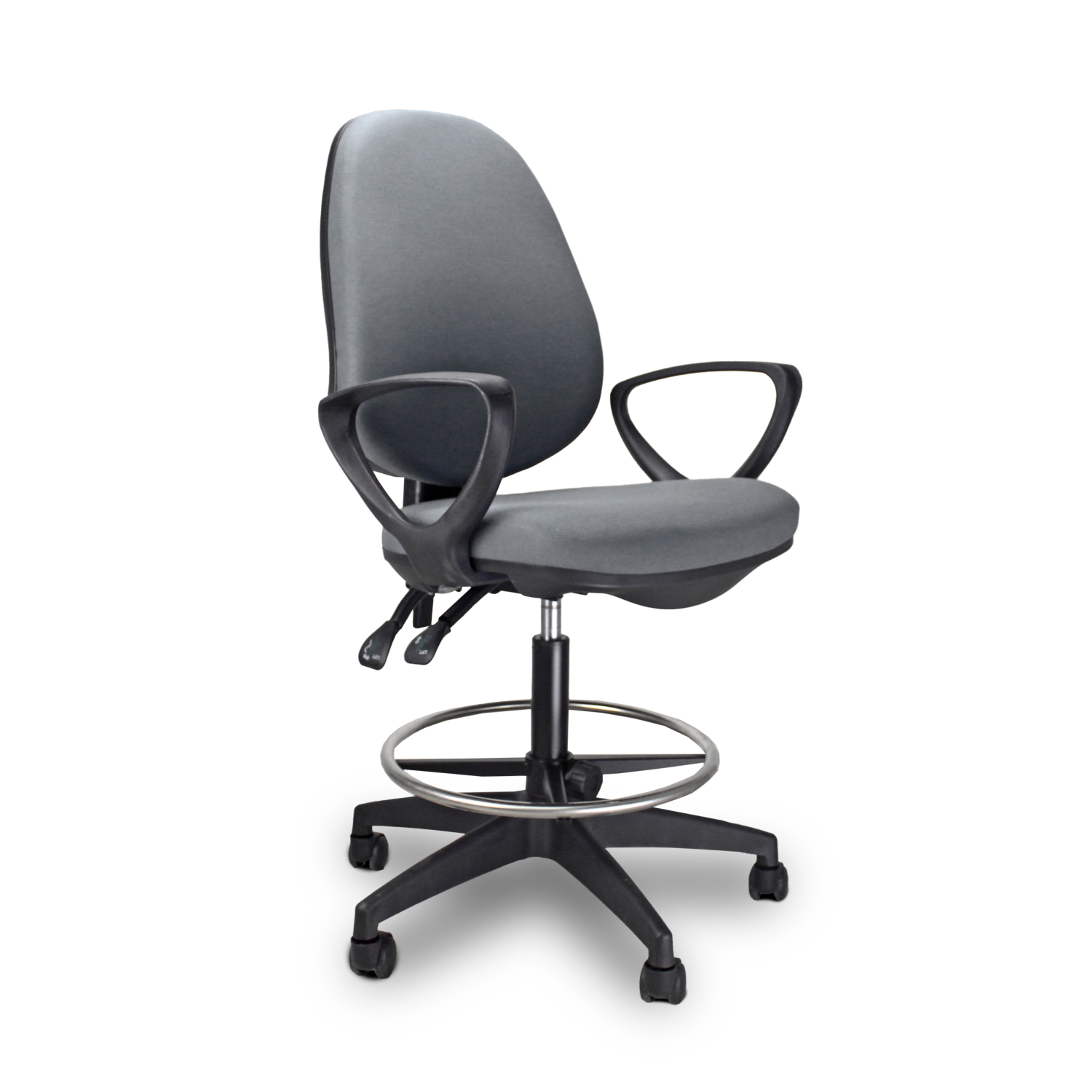 Krzesło biurowe obrotowe ARGO RING SZARO-czarne Ergonomiczne wygodne