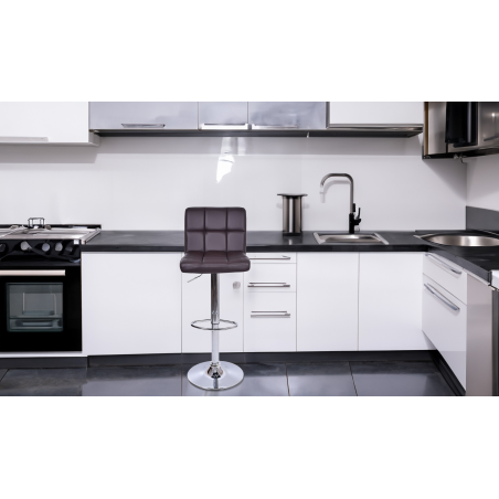 HOKER KRZESŁO BAROWE KUCHENNE Z OPARCIEM/PIKOWANE