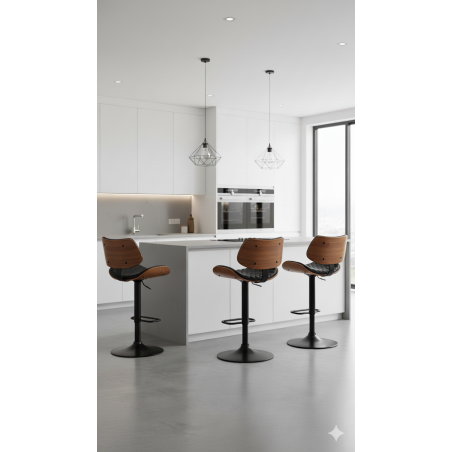 Hoker barowy, obrotowy, do kuchni, salonu MORA CZARNY