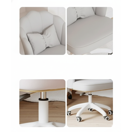 Obrotowy fotel biurowy, krzesło do pracowni, dla dziecka BUENO SZARE