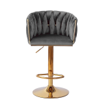 Hoker regulowany Glamour Loft Pleciony MARBELLA szary