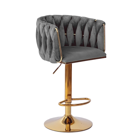 Hoker regulowany Glamour Loft Pleciony MARBELLA szary