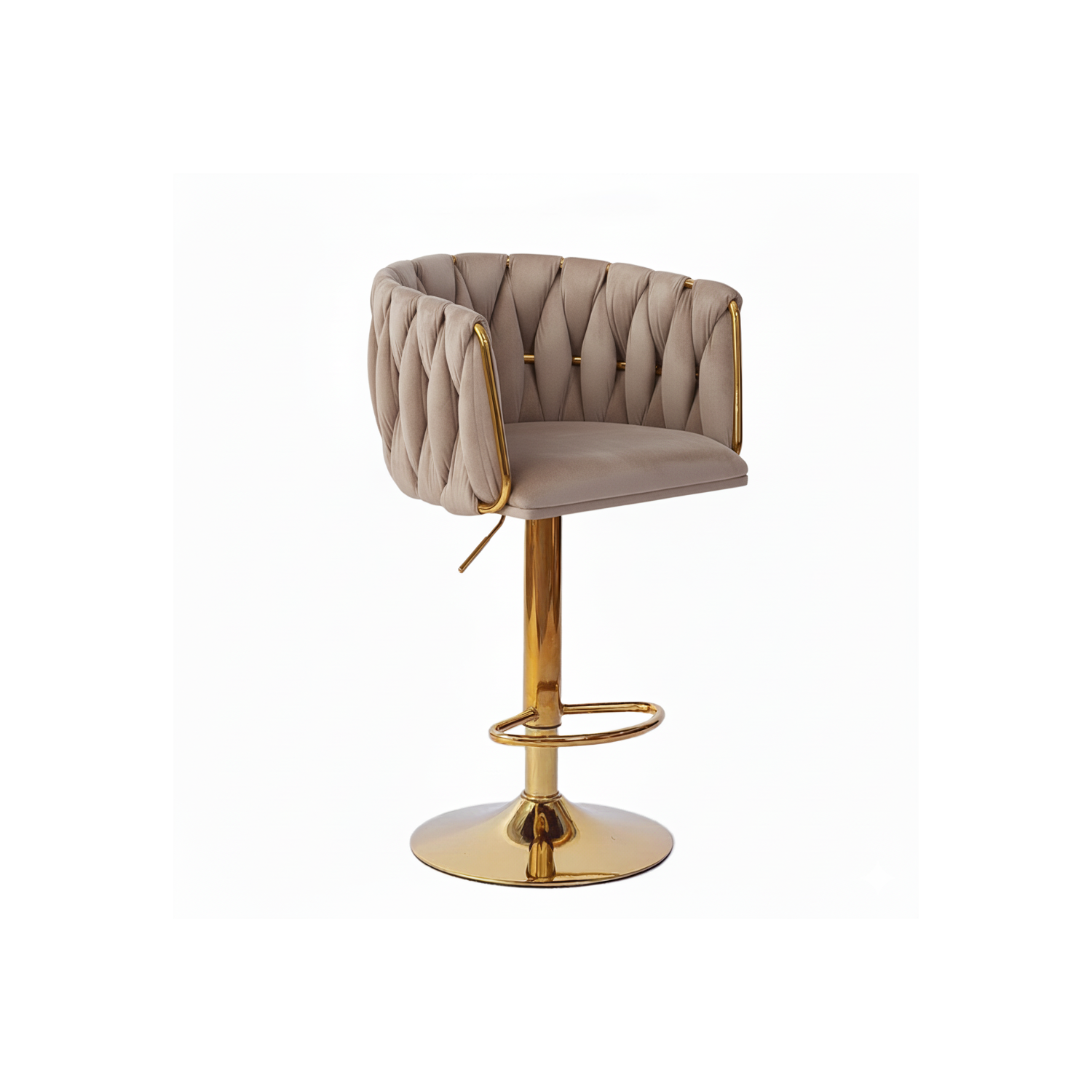 Hoker regulowany Glamour Loft Pleciony MARBELLA kawa Welur