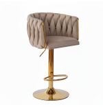 Hoker regulowany Glamour Loft Pleciony MARBELLA kawa Welur