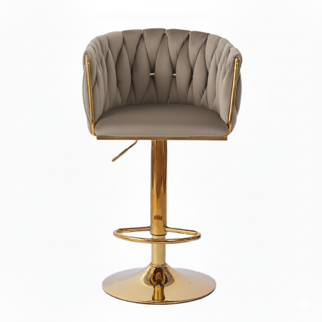 Hoker regulowany Glamour Loft Pleciony MARBELLA kawa Welur