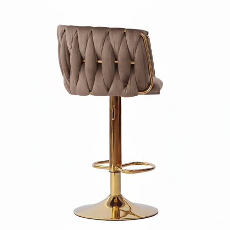 Hoker regulowany Glamour Loft Pleciony MARBELLA kawa Welur