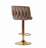 Hoker regulowany Glamour Loft Pleciony MARBELLA kawa Welur