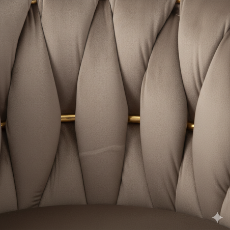 Hoker regulowany, obrotowy, barowy, do kuchni Glamour Loft Pleciony MARBELLA kawowy